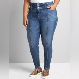 Lane Bryant Womens High Rise Skinny Jeans Jeggings Medium Wash Size 26
